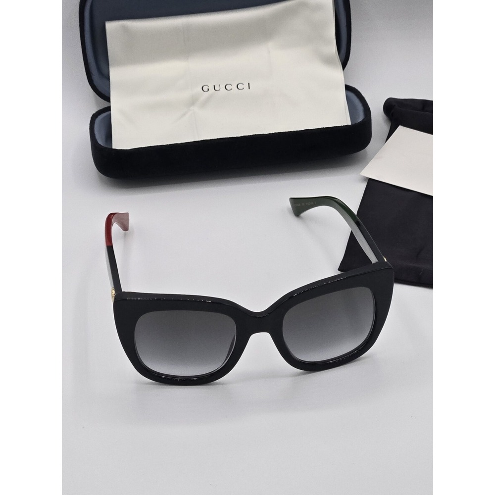 Gucci Sunglasses GG0163SN 003 Black with Red and Green Gradient Full Inclusion